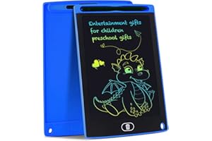 SUNTATOP Tavolo da Disegno LCD, Tavoletta da Scrittura da 8,5 Pollici, Bordo Variopinto di Scarabocchio Strumento di Apprendimento della Scrittura a Mano Cancellabile, Blu
