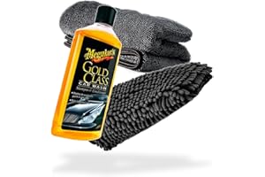 detailmate Meguiars Gold Class Car Wash Shampoo 473 ml + guanto in ciniglia + panno asciutto 1000 GSM – per il lavaggio ideale dell'auto