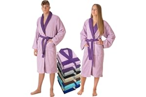 LEBENGOOD Albornoz Hombre 100% Algodón Rizo Americano 450 gsm – Bata de Baño para Ducha, Suave, Absorbente, Unisex, OEKO-TEX®