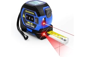 SAFEHITCH 3-in-One Tape Measure - Laser Distance Meter, LCD Display, 40M Range, Blue Version