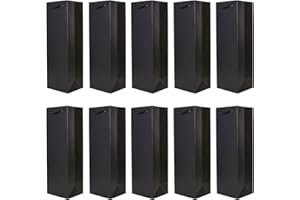 DONDON 10er Packung Flaschentüten Geschenktüten schwarz für Wein Sekt und Champagner geeignet 36x12x10