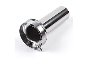 Fuworance Tubo di scarico DB Killer Rotondo Terminale Silenziatore Acciaio Inox Eliminatore del Rumore Suono Car Muffler Exhaust Pipe Silencer Noise Sound Eliminator Universale Argento (3.5 pollici)