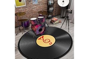 GUOYOOCC Electronique Drum Tapis rond,Tapis Batterie Acoustique Insonorisant,Tapis De Tambour Antidérapant Kit De Batterie De Jazz Électronique Professionnel,pour Caisse Claire,Grand Cadeau pour Les Batteurs