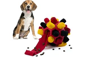 Larimuer Palla da fiuto per cani, Giocattoli Puzzle per Cani giocattolo interattivo Portatile, giocattolo per l'alimentazione per cani di piccola, media,taglia(nero rosso oro)