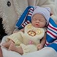 MYREBABY 7 Inch Reborn Baby Doll ，Silicone Doll Boy David Mini Realistic Newborn Baby Dolls Silicone Full Body Stress Relief