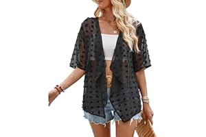 Atxnn Boléro Femme Cardigan Chic et Elegant Châle Femme Court à Manches Courte D'été à Veste Transparent Cardigan Tops pour Mariage Robes Plages Beachwear Outwear