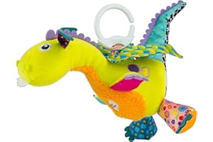 LAMAZE Flip Flap Dragon, Clip on Pram and Pushchair Newborn Baby Toy, Sensory Toy for Babies Boys and Girls from 0 to 6 Months