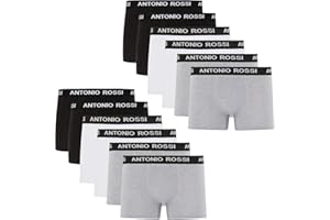 ANTONIO ROSSI 12er-Pack Herren-Boxer-Hipster - Herren-Boxershorts Multipack mit elastischem Bund