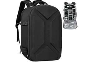 FREEAMG Hardshell Camera Backpack, Photography Camera Bag, Water-Resistant Anti-shock camera backpack with Tripod Holder & 15.6" Laptop Compartment Compatible with Canon/Nikon/Sony