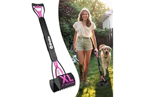 IPETBA 80 cm Raccogli Cacca Cane Manico Lungo Senza Piegarsi Paletta Raccogli Cacca Cani Pieghevole Pooper Scooper per Ghiaia, Terreno, Erba