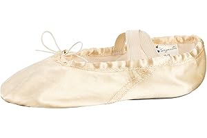 tanzmuster Ballettschuhe Mädchen - Nicky - Satin - ganze Ledersohle - Gr. 22-45 - Ballettschläppchen für Kinder - Tanzschuhe fürs Ballett