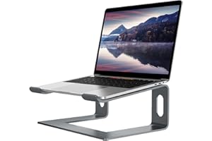 ALASHI Stojak na laptopa na biurko, aluminiowy stojak komputerowy, ergonomiczny uchwyt na notebooka, zdejmowane metalowe laptopy, podnośnik chłodzący PC 10 do 15,6 cala (C-Szary)