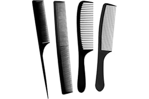 YHQZ 4 Pcs mens comb,Detangling Hair CombSet,Heat Resistant Anti-static Cutting Combs,Wide ToothCombs for Men,Professional Styling CombSet For Men and women Everyday Use(Black)