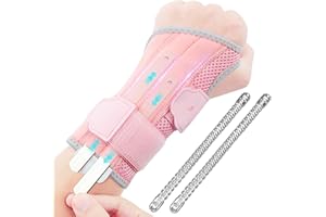 CURECARE Handgelenkbandage mit 3 Metallschiene zur Karpaltunnelsyndrom, Atmungsaktive Handgelenkstütze für Frauen Männer, Handgelenkschiene für sehnenscheidenentzündung (S/M, Links)