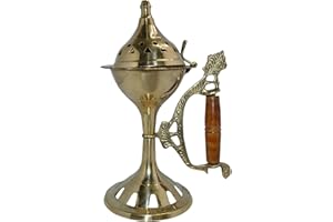 Zap Impex Lotus Style - Quemador de carbón de Incienso Largo de latón (7 Pulgadas)