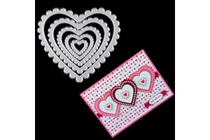 OOTSR Troqueles de Metal Dies Corte, Troqueles Scrapbooking en Forma Corazón, Plantillas Troqueladora para Tarjeta Papel Decoración DIY Manualidaddad Álbum Scrapbook