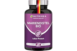 ‎LABORATOIRES NUTRIMEA Mariendistel BIO Kapseln | Reines Mariendistel-Extrakt 100% BIO OHNE Zusätze | 120 Kapseln Hochdosiert - 900 mg TAGESDOSIS Silymarin - 100% Vegan