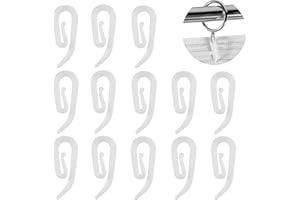 ASIWUJING White Plastic Curtain Hooks for Door Curtain