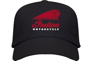 Genérico Men's Indian Motorcycle Logo Black Cap, Black/White, One size