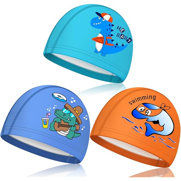WBZOWRB 2 Pièces Bonnet De Bain Enfant Requin / Homme Araignée - 4-10 Ans