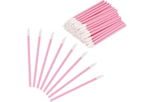 CICIING 100 sztuk jednorazowych pędzelków do ust, mini pomadka do ust, pędzel do korektora, aplikator do ust (różowy)