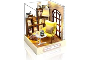 Cuteefun Casa en Miniatura para Principiantes para Construir, Kit de Casas de Manualidades DIY con Muebles Guardapolvo y Herramientas, Idea de Regalo Creativa (Momento Pausado)
