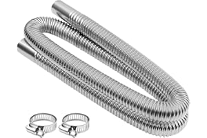 MaxEarn Tubo di Scarico Generatore 120 cm, Tubo di Scarico in Acciaio Inossidabile per Riscaldatore Ausiliario Diesel Aria Auto, con 2 Morsetti