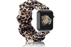 ORROKER Kompatibel mit Scrunchies Apple Watch Armbänder 38mm 40mm 42mm 44mm Scrunchie Elastisches Armband Damen Mädchen Bedrucktes Stoffarmband für Apple iWatch Serie 6 5 4 3 2 1