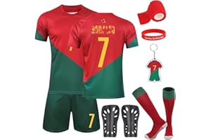 Sidesea Football Kits for Kids, Football Shirts Training Accessories Football Socks Guard Plate Keychain Football Jersey Boys Girls Home Soccer Jerseys Football Gifts for Boys Girls