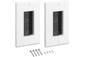 kwmobile Płyta ścienna Szczotka - Zestaw 2 x Przejściówka na kable Wyjście audio - Gniazdo podtynkowe do HDMI Hi-FI HDMI TV