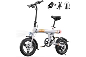 VARUN Bicicleta Electrica Plegable, 14'' Mini Bici Electrica, Batería de 36V 280,8Wh, Motor de 250W, Ebike Ligera para Adultos/Adolescentes, Adecuado para Desplazamientos Urbanos y Compras