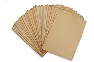 Fausta Handmade Vintage Textured Cotton Paper 50 Sheets 8.3" X 5.8" (250 GSM)| Deckle Edge Antique Paper for Sketching, Drawing, Invitations, Mixed Media