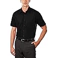 Van Heusen mens Short Sleeve Poplin Solid Dress Shirt Dress Shirt