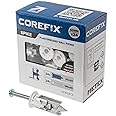 Corefix Spike Heavy Duty Plasterboard Fixings 24 Pack, DIY Kit with M5x40mm Screws. Easy to Install with NO Drill Required. Drywall Anchor, Wall Plug Alternative Suitable for All Plasterboard Types.