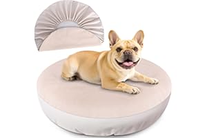 ALWZ-RDY Hundebettbezüge, waschbar, für runde und Donut-Betten, wasserdicht, weich, geräuschlos, 91,4 x 91,4 x 25,4 cm, Beige