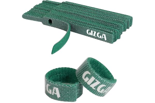 GIZGA essentials Reusable Cable Organizer Ties Strap (Pre-Cut 10cm x 30pcs Set) Double-Sided Hook & Loop Tape Wire/Cord Management System for Desk, PC, TV, Theater, Speaker, Home & Office (Black)