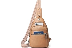 LATMAP bolso riñonera mujer, Mujer Bolsa de Pecho Mochila Antirrobo Sling Bolsa Elegante PU Cuero Mochila Pecho Pequeña Mujer para Viaje Senderismo