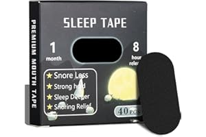 Puovcy 40 Tablets Mouth Tape for Sleeping | Hypoallergenic Sleep Mouth Tape Strips | 96% Sensitive Skin Safe | 0.01mm Ultra-Thin for Men & Women (Mouth Strips for Sleeping, Night Breathing Aid)