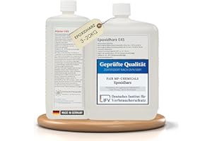FAIR MP-CHEMICALS Fair MP-Chem Epoxidharz Set - 3kg Set – Transparentes Resin Gießharz mit Härter – Epoxy Resin für Holz, Kunstharz Gießen & Bastelprojekte