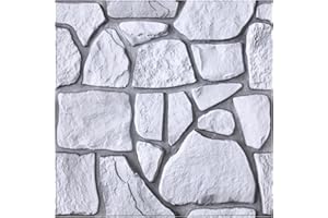 Commomy Panneaux Muraux 3D Effet Pierre Brique Autocollant, 10 Pièces, Papier Peint Brique Auto Adhesif Mural 3D, 30 x 30 cm, PVC Revêtement Mural Imperméable pour Salon Cuisine Cheminée Chambre