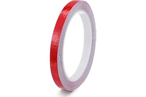 TIESOME Reflektorband Selbstklebend, 1 Rollen/8 m Neon Klebeband Warning Tape Reflektor Aufkleber Reflektierendes Klebeband Starke Reflektion Reflektor Tape für Fahrzeuge Anhänger Fahrräder (Rot)