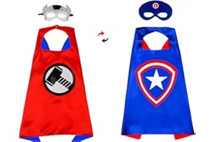Kids Superhero Cape Mask Set - Hero Costume Fancy Dress Cosplay - Party Dress Up Supplies for Boys & Girls