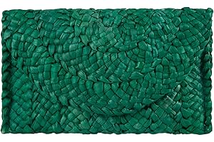 EVEOUT Bolso de Paja Tejido para Mujer Cartera Clutches Vintage Bolsa de Vacaciones en la Playa