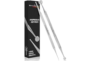 SCHWERTKRONE Schwerkrone Kit d'Acupression: Baguettes de Massage en Acier, 4 Boules Diverses, Idéal pour Shiatsu et Acupuncture, 13cm