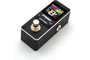 AUPHY Tom Sline Engineering - Sintonizador a pedal AT07 cromático para guitarra (6 - 7 stringhe) y bajo (4 - 6 stringhe) pantalla a color de alta definición 430 - 450 Hz, 4 opciones planas