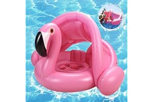 TAIMEIMAO Schwimmring Flamingo,Flamingo Aufblasbarer Schwimmring,Baby Schwimmring Aufblasbarer,Baby schwimmring mit Sonnenschutz,babyschwimmen,Baby schwimmtrainer,aufblasbarer schwimmreifen