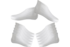 Hotop 6 Paires Chaussettes Hydratantes en Coton Chaussettes Pied Spa Hydratantes pour Peau Dure Sèche et Craquelée, Blanc