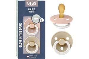 BIBS Colour Napp, 2-pack, symmetrisk, Blush GLOW/Vanilla GLOW | NaturgummiLatex | Storlek 2