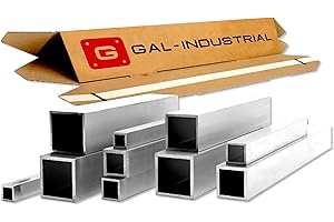 Gal Industrial Tubo cuadrado de aluminio, 35 x 35 x 2 mm, longitud de 30 cm, aluminio cuadrado