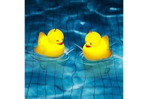 Moxled 2023 Canard Flottant Rechargeable Lumière Piscine, Canard LED Éclairage Piscine avec Télécommande, Étanche 2 Modes Veilleuse pour Piscine, Étang, Fête (2 Pièce)